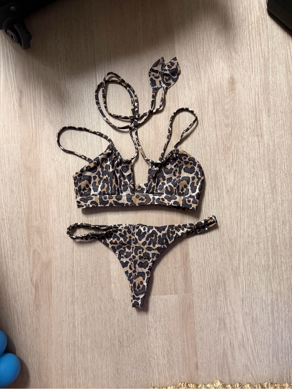 Benoa Swim Leopard Print Bikini Set - Black, Brown, Tan